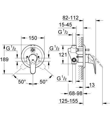Змішувач для ванни Grohe Eurosmart (33305002)