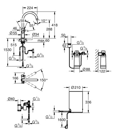 Змішувач і бойлерна система M-розміру Grohe Red II (30083001)