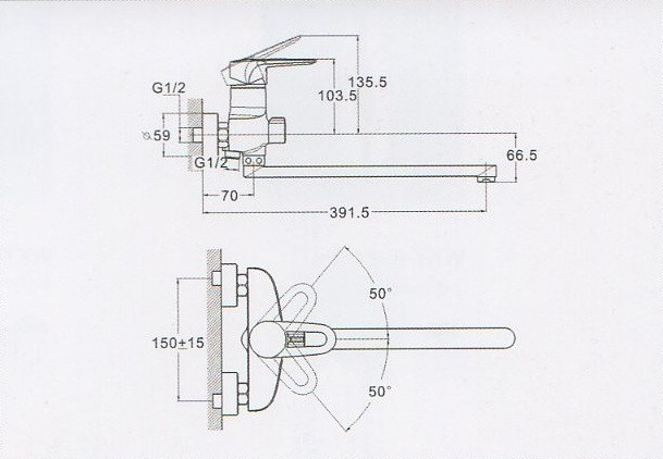 Смеситель для ванны ZEGOR (TROYA) Z63-NGB-A185