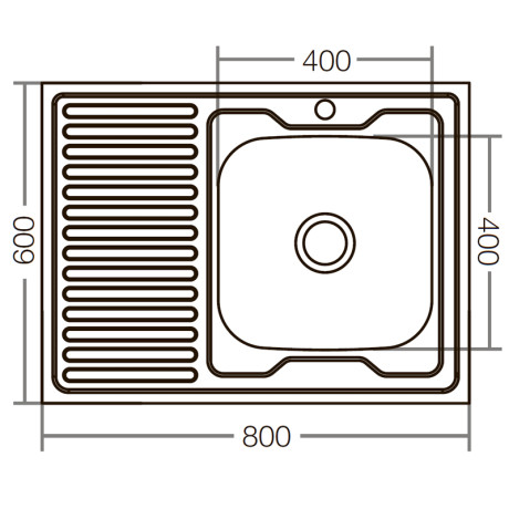 Кухонна мийка накладна ZerixZ8060R-04-160E (Satin) (ZX1619)