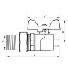 Кран кульовий з американкою 1/2" ГШМ (NF.921) Nolf (NF2961)