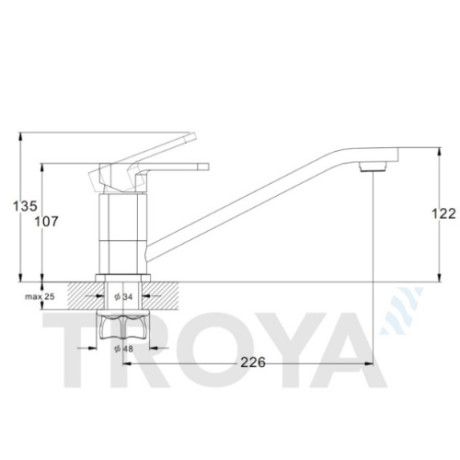 Змішувач для кухні ZEGOR (TROYA) NOD4-A188