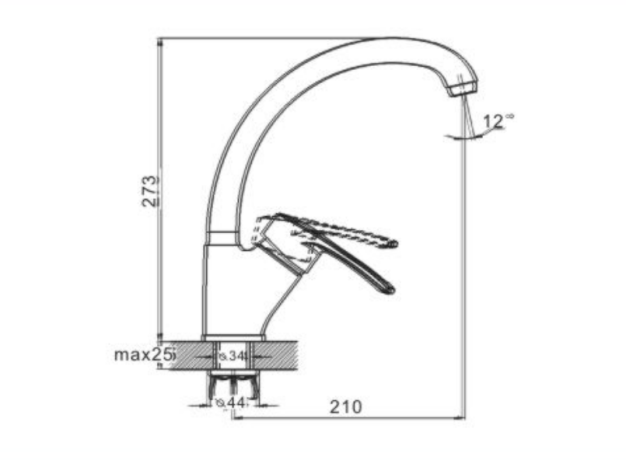 Змішувач для кухні ZEGOR (TROYA) DYU4-A181KB