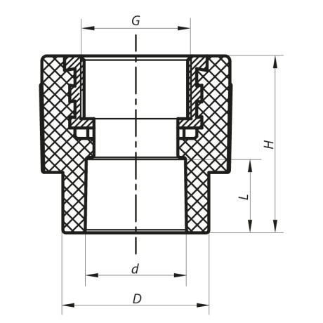 З'єднувальна муфта ВР 25x3/4F PPR Koer K0088.PRO (KP0106)
