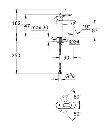 Змішувач для умивальника Grohe BauLoop (23337000)