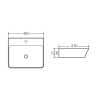 Умивальник накладний керамічний Mixxus Premium Bevel-0201 з переливом 485x410x125mm (MP6480)