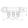 Колектор з кульовими кранами і фитингом Koer KR.1126-3 1"x3 ways (KR2839)