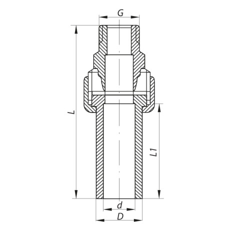 Розбірне різьбове з'єднання НР 20x1 / 2M PPR KOER K0237.PRO (KP2602)
