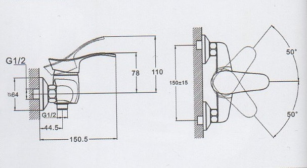 Змішувач для душу ZEGOR (TROYA) NHK5-A048