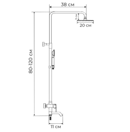 Душевая колонна со смесителем (нержавеющая сталь) MIXXUS FIT-009-J (SS2825)v