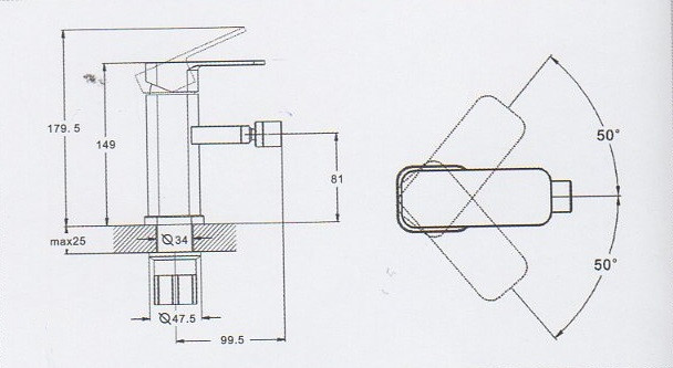 Змішувач для біде ZEGOR (TROYA) LEB2-A123KT