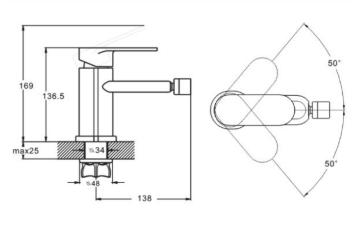 Змішувач для біде ZEGOR (TROYA) LOB2-A128