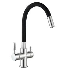 Смеситель для кухни на две воды MIXXUS PREMIUM HANS 021 REFLECTOR BLACK (MI5934)
