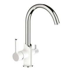 Смеситель для кухни на две воды MIXXUS PREMIUM EDEM 021 (БЕЛЫЙ) (MI5924)