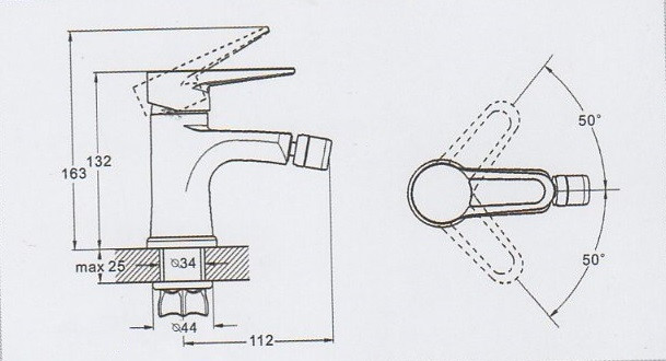 Змішувач для біде ZEGOR (TROYA) PUD2-A045