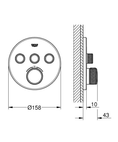 Термостат прихованого монтажу на 3 споживача Grohe Grohtherm SmartControl (29121000)
