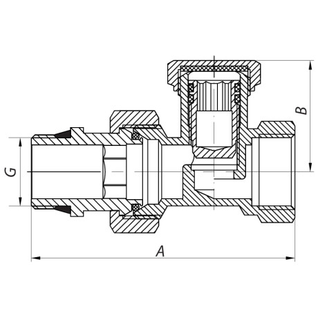 Вентиль прямий 1/2x1/2 "антіпротічка" Koer KR.904-Gi (KR0176)