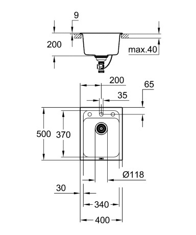 Композитна мийка для кухні Grohe K700 (31650AP0)