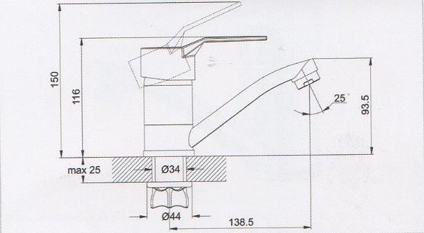 Змішувач для умивальника ZEGOR (TROYA) PDF4-B180