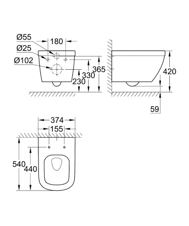 Підвісний унітаз Grohe Euro Ceramic (39328000)