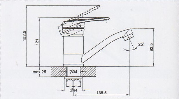 Смеситель для умывальника ZEGOR (TROYA) PED4-B279