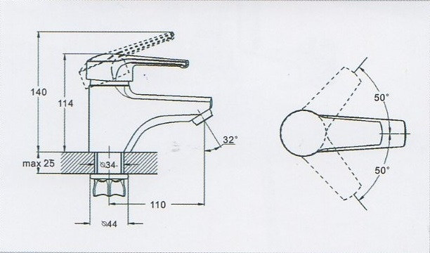 Смеситель для умывальника ZEGOR (TROYA) SWZ1-A182