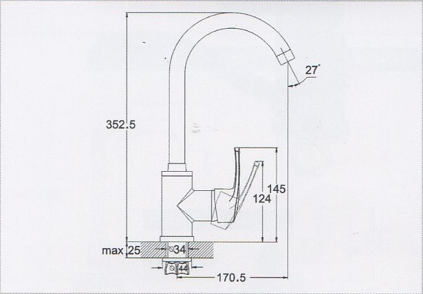 Змішувач для кухні ZEGOR (TROYA) SAR4-B181