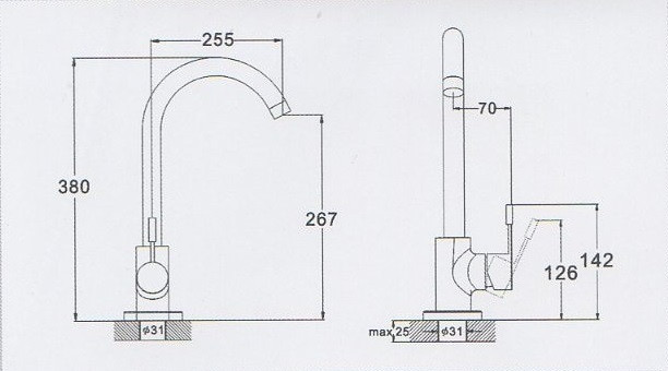 Змішувач для кухні ZEGOR (TROYA) SAP4-A090