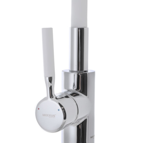 Смеситель для кухни с силиконовым изливом MIXXUS PREMIUM RIO 011 White (MI5814)