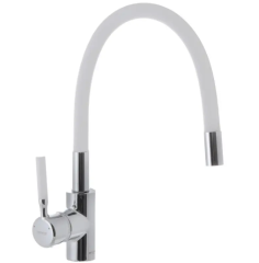 Смеситель для кухни с силиконовым изливом MIXXUS PREMIUM RIO 011 White (MI5814)