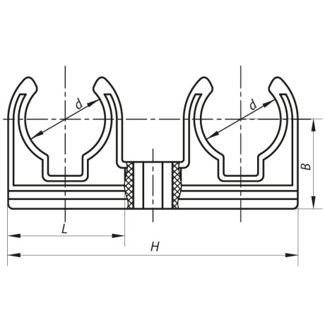 Подвійне кріплення для PPR труби 25 KOER K0081.PRO (KP0097)