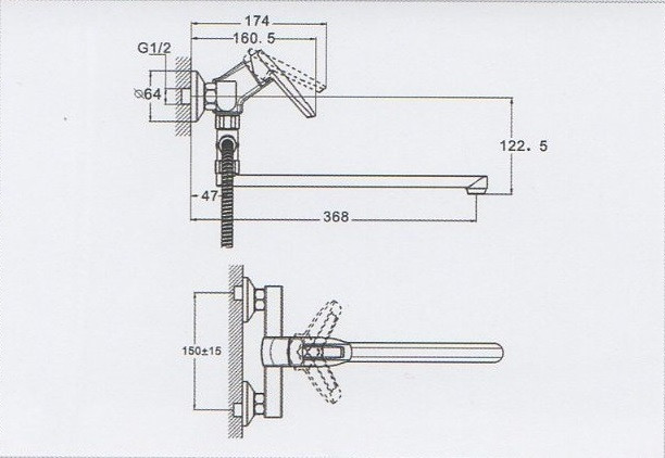 Змішувач для ванни ZEGOR (TROYA) NOF6-A033