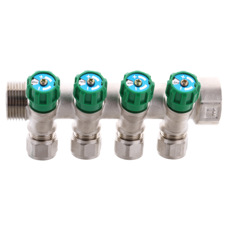 Колектор вентильний з фитингом Koer KR.1124-4 1"x4 ways (KR2834)