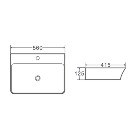 Умивальник накладний керамічний Mixxus Premium Bevel-0202 з переливом 560x415x125mm (MP6481)