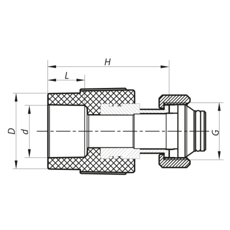 Муфта з євроконусом і накидною гайкою 20x3 /4 PPR Koer K0240.PRO (KP2606)