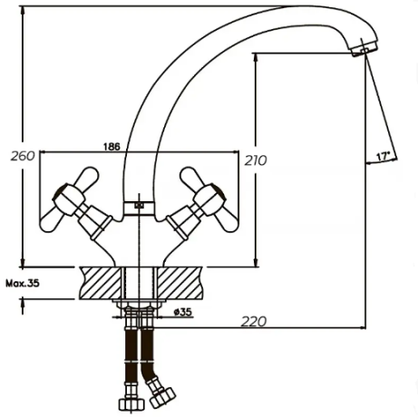 Смеситель для кухни Haiba DOMINOX 273 (HB0085)
