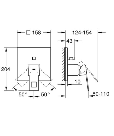 Змішувач прихованого монтажу на 2 споживача Grohe Eurocube (24062000)