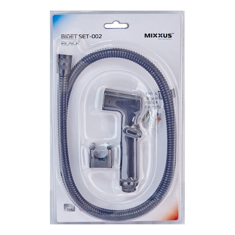 Набір для гігієнічного душу Mixxus Bidet SET-002 Black (шланг 1,2м) (LE2776)