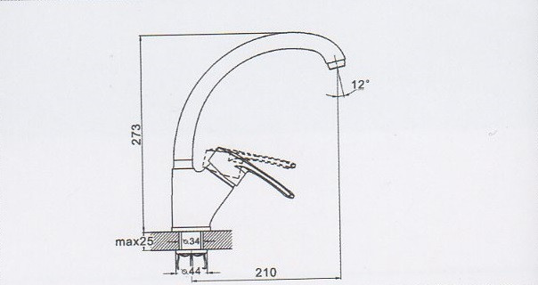 Смеситель для кухни ZEGOR (TROYA) DYU4-A181KT