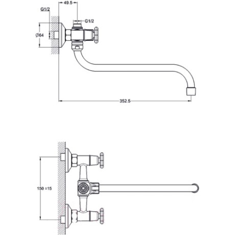 Смеситель для ванны SOLONE JIK7-A102-A