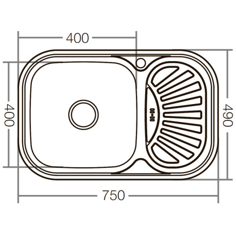 Мийка кухонна Zerix Z7549-08-180E (Satin) (ZX1606)