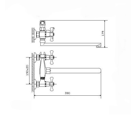 Смеситель для ванны ZEGOR (TROYA) DST7-A827