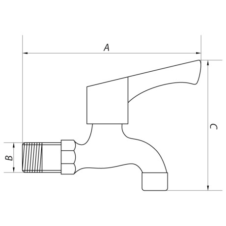Кран для холодної води 1/2" (Koer KR.254) (KR2724)