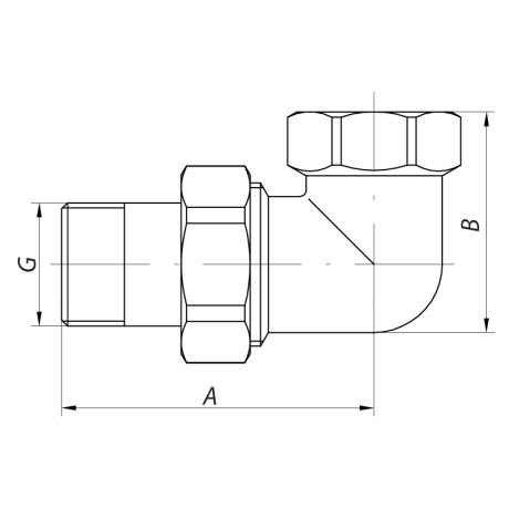 Згін американка 1/2 "кутовий Koer KR.342 (KR0019)