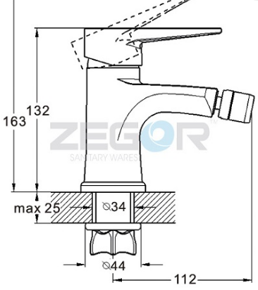 Змішувач для біде ZEGOR (TROYA) PUD2-A045YB