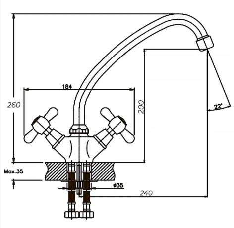Смеситель для кухни Haiba DOMINOX 271 матовый (HB0076)