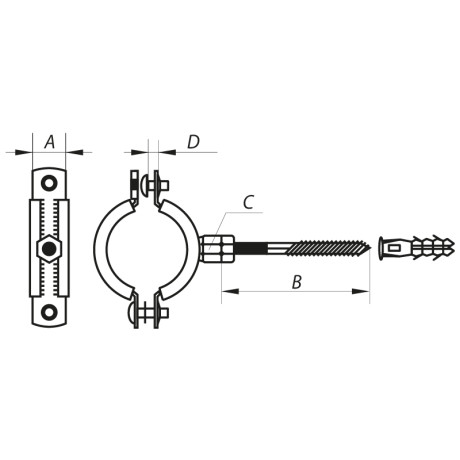 Хомут трубний оцинкований Koer KCB.10.G 2-1 / 2" (75-80) сірий (KR2790)